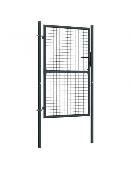 Cancello per Giardino in Acciaio Zincato Grigio 100x225 cm