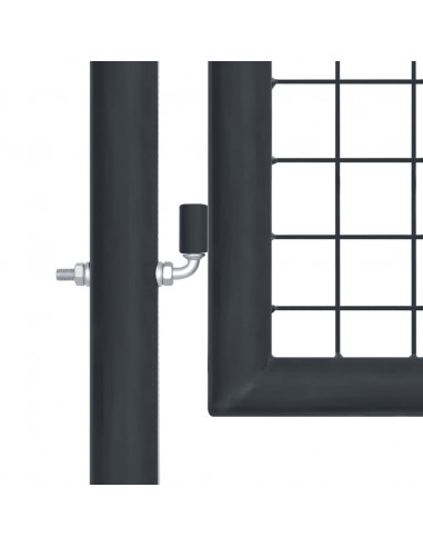 Cancello per Giardino in Acciaio Zincato Grigio 100x225 cm