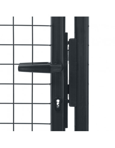 Cancello per Giardino in Acciaio Zincato Grigio 100x225 cm