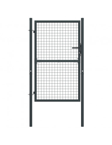 Cancello per Giardino in Acciaio Zincato 100x250 cm Grigio