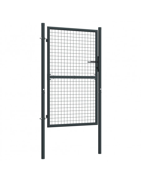 Cancello per Giardino in Acciaio Zincato 100x250 cm Grigio