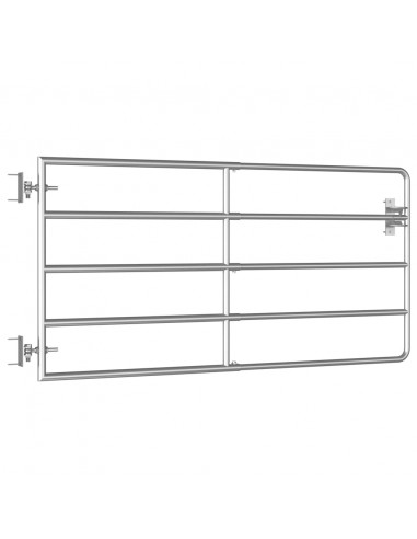 Cancello da Giardino in Acciaio 5 Sbarre (95-170)x90 cm Argento