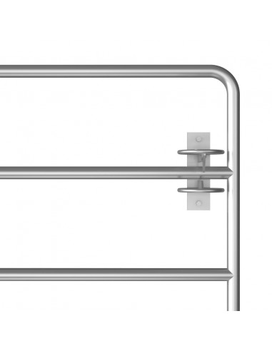 Cancello da Giardino in Acciaio 5 Sbarre (95-170)x90 cm Argento