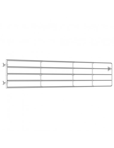 Cancello da Giardino in Acciaio 5 Sbarre (150-400)x90cm Argento