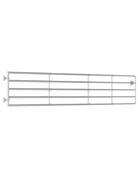 Cancello da Giardino in Acciaio 5 Sbarre (150-400)x90cm Argento