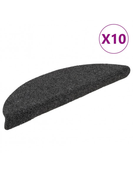 Tappetini per Scale 10 pz Antracite 56x17x3 cm Agugliati