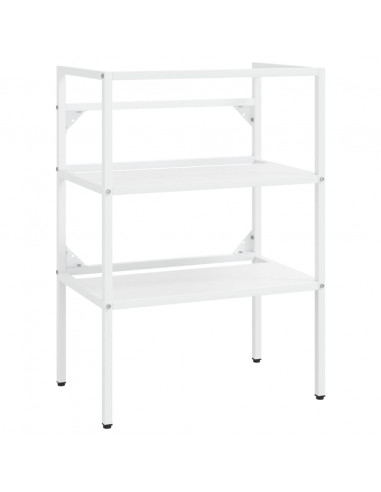 Telaio per Lavabo da Bagno con Lavabo Integrato Bianco in Ferro