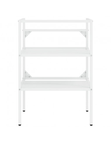 Telaio per Lavabo da Bagno con Lavabo Integrato Bianco in Ferro