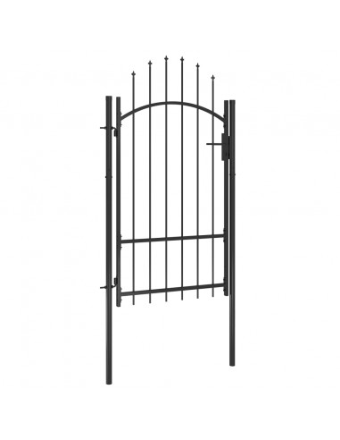 Cancello da Giardino in Acciaio 1x2,2 m Nero