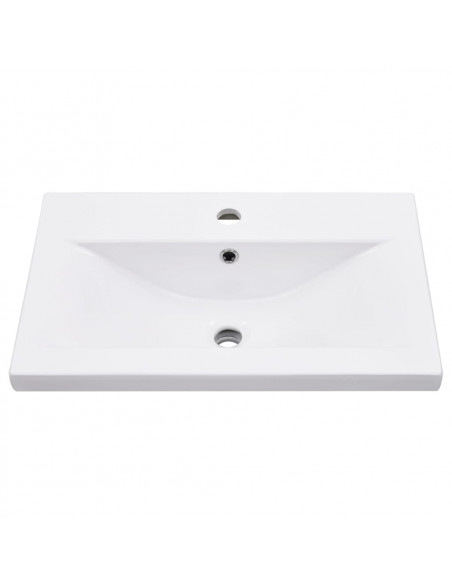 Telaio per Lavabo da Bagno con Lavabo Integrato Bianco in Ferro