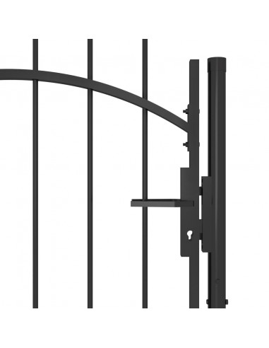 Cancello da Giardino in Acciaio 1x2,2 m Nero