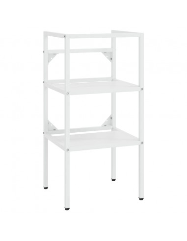 Telaio per Lavabo da Bagno con Lavabo Integrato Bianco in Ferro