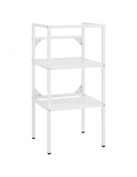 Telaio per Lavabo da Bagno con Lavabo Integrato Bianco in Ferro