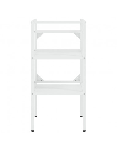 Telaio per Lavabo da Bagno con Lavabo Integrato Bianco in Ferro