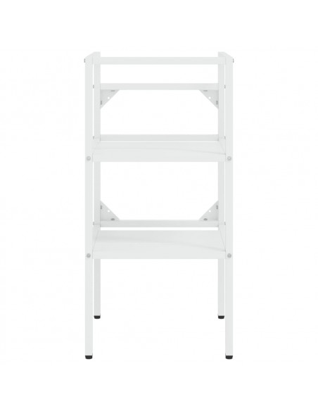 Telaio per Lavabo da Bagno con Lavabo Integrato Bianco in Ferro