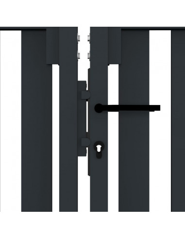 Cancello per Recinzione Doppio in Acciaio 306x125 cm Antracite