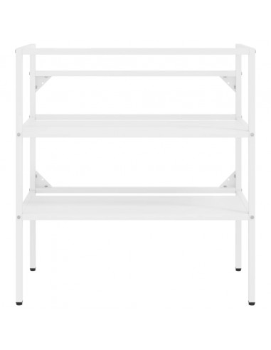 Telaio per Lavabo da Bagno con Lavabo Integrato Bianco in Ferro