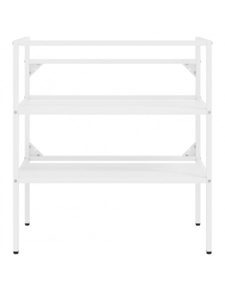 Telaio per Lavabo da Bagno con Lavabo Integrato Bianco in Ferro