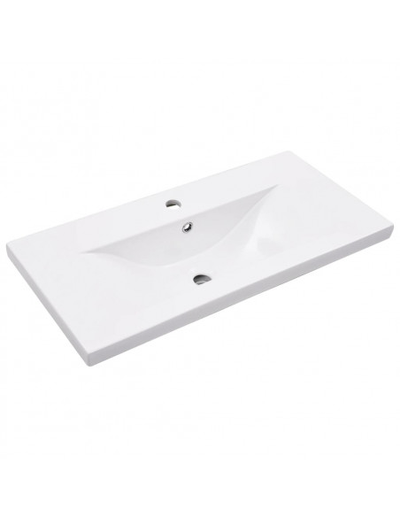 Telaio per Lavabo da Bagno con Lavabo Integrato Bianco in Ferro