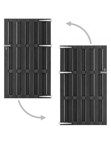 Cancello da Giardino in WPC 100x180 cm Grigio
