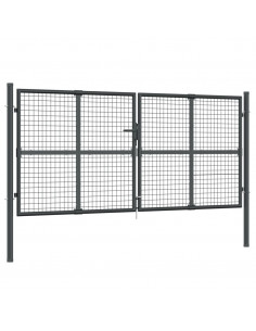 Cancello da Giardino Rete Antracite 300x175 cm Acciaio Zincato 2