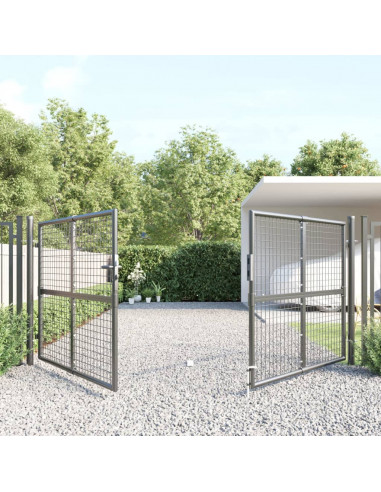 Cancello da Giardino Rete Antracite 300x175 cm Acciaio Zincato