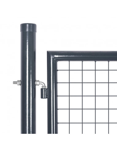 Cancello da Giardino Rete Antracite 300x175 cm Acciaio Zincato