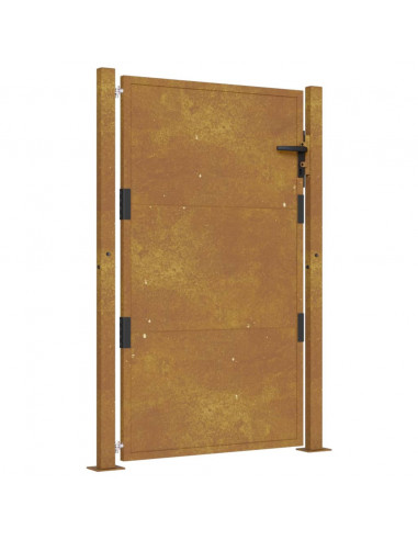 Cancello da Giardino 105x130 cm in Acciaio Corten