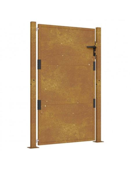 Cancello da Giardino 105x130 cm in Acciaio Corten