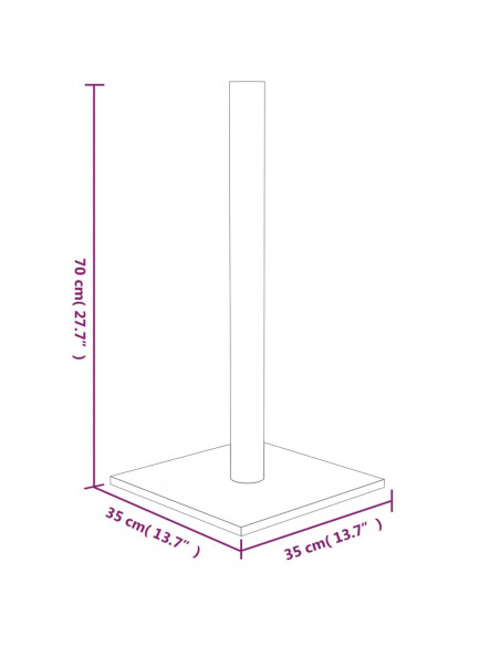 Palo Tiragraffi per Gatti Grigio Scuro 35x35x70 cm