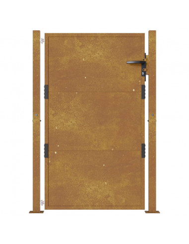 Cancello da Giardino 105x130 cm in Acciaio Corten