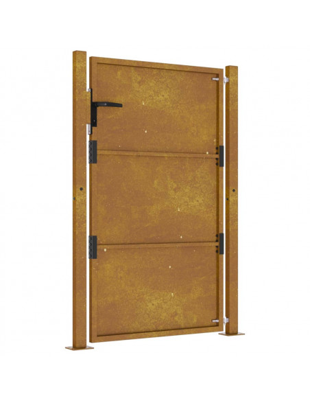 Cancello da Giardino 105x130 cm in Acciaio Corten