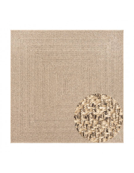 Tappeto ZIZUR 200x200 cm Aspetto Iuta per Interni ed Esterni