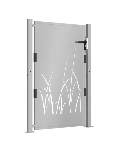 Cancello da Giardino 105x155 cm in Acciaio Corten Design Erba