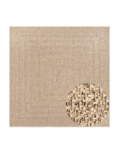 Tappeto ZIZUR 120x120 cm Aspetto Iuta per Interni ed Esterni