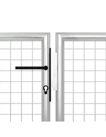 Cancello per Giardino in Acciaio 400x75 cm Argento