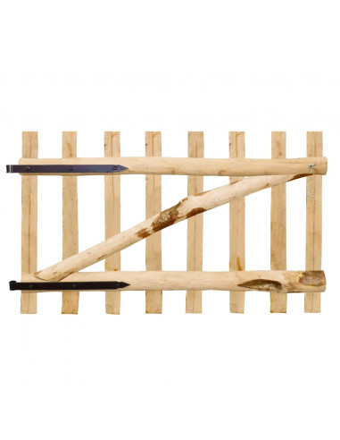 Cancello Singolo per Recinzione in Legno di Nocciolo 100x60 cm
