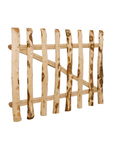 Cancello Singolo per Recinzione in Legno di Nocciolo 100x60 cm