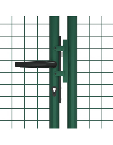 Cancello da Giardino a Rete in Acciaio 400x125 cm Verde