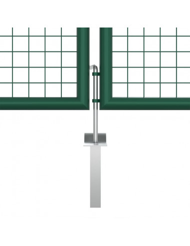 Cancello da Giardino a Rete in Acciaio 400x125 cm Verde