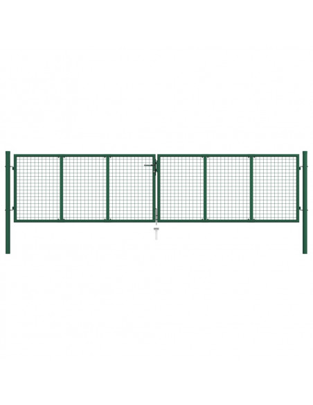 Cancello da Giardino a Rete in Acciaio 400x75 cm Verde