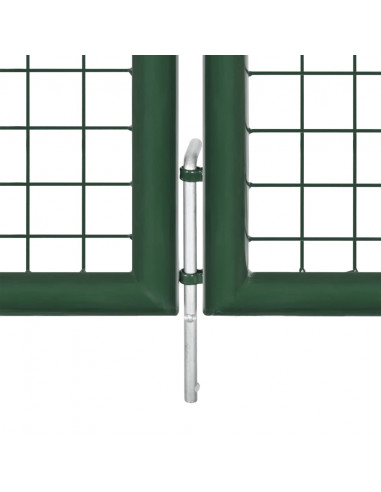 Cancello da Giardino a Rete in Acciaio 400x75 cm Verde