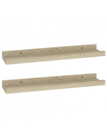 Mensole da Parete 2 pz Rovere Sonoma 40x9x3 cm