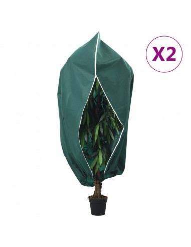 Coperture con Cerniera per Piante 2pz 70 g/m² 1,55x1,55 m