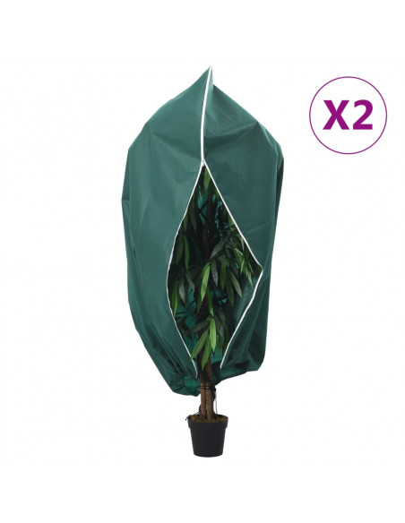 Coperture con Cerniera per Piante 2pz 70 g/m² 1,55x1,55 m