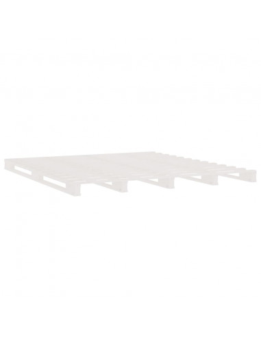 Letto a Pallet Bianco 140x200 cm in Legno Massello di Pino