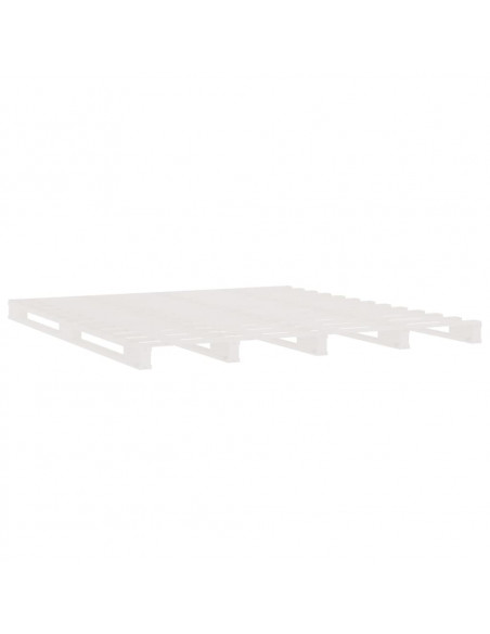 Letto a Pallet Bianco 140x200 cm in Legno Massello di Pino