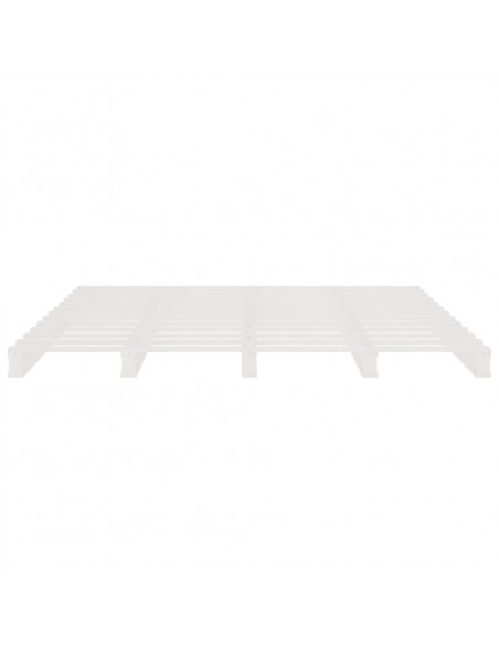 Letto a Pallet Bianco 140x200 cm in Legno Massello di Pino
