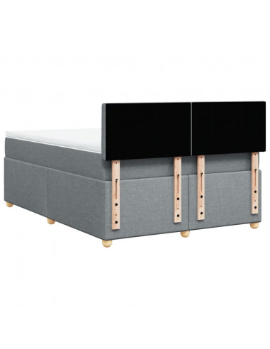 Giroletto a Molle con Materasso Grigio Chiaro 140x200cm Tessuto