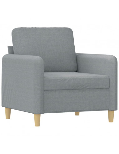 Poltrona con Poggiapiedi Grigio Chiaro 60 cm in Tessuto